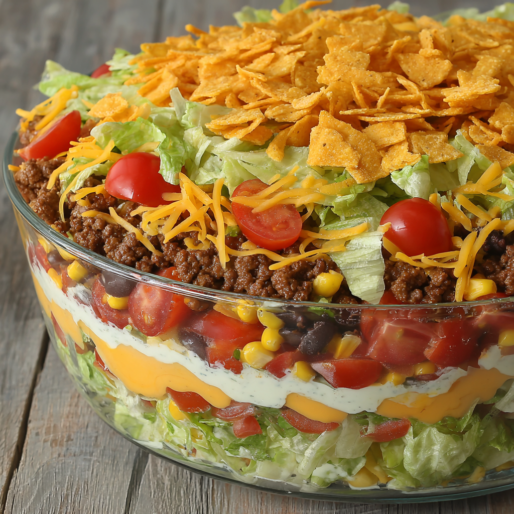 Stunning Layered Taco Salad: Potluck Perfection & Flavor